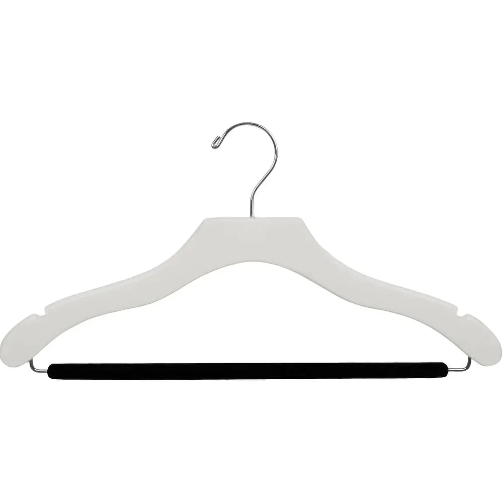 

White Wavy Suit Hanger with Non-slip Bar (Box of 25)