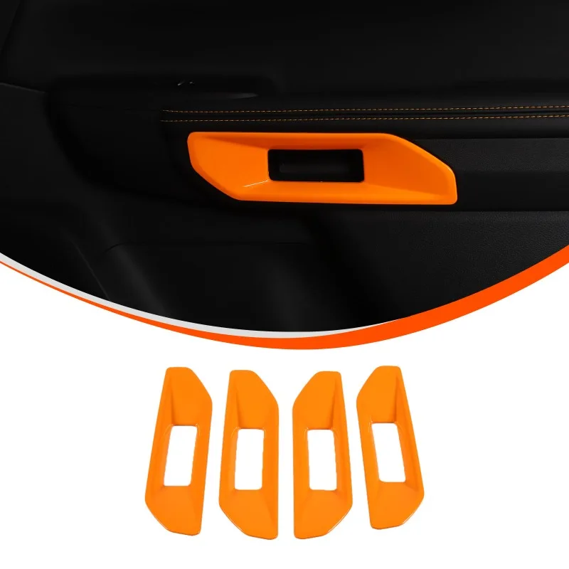 ABS Orange Auto-Innentürgriff-Dekorationsabdeckung Aufkleber Zierleisten für Ford Ranger 2023 2024 2025 2026 Auto-Zubehör