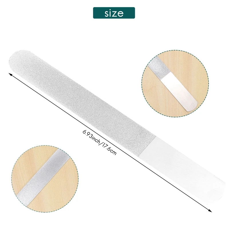 6 Pieces Stainless Steel Nail File Double-Sided Diamond Nail File Metal Nail File Manicure File For Family And Travel