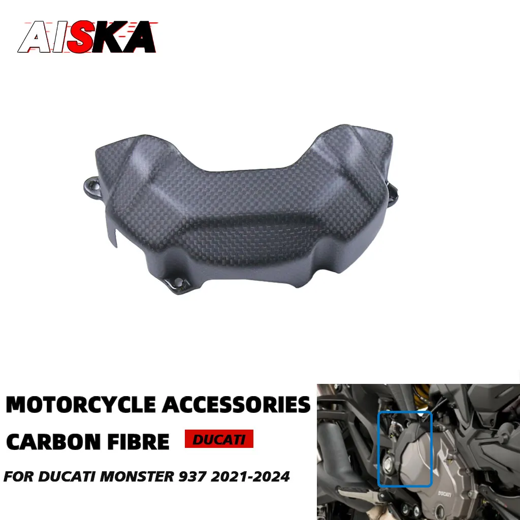 

3K Real Carbon Fiber Engine Cover Side Panel Guard Motorcycle Accessories Part Kits For Ducati Monster 937 2021 2022 2023 2024