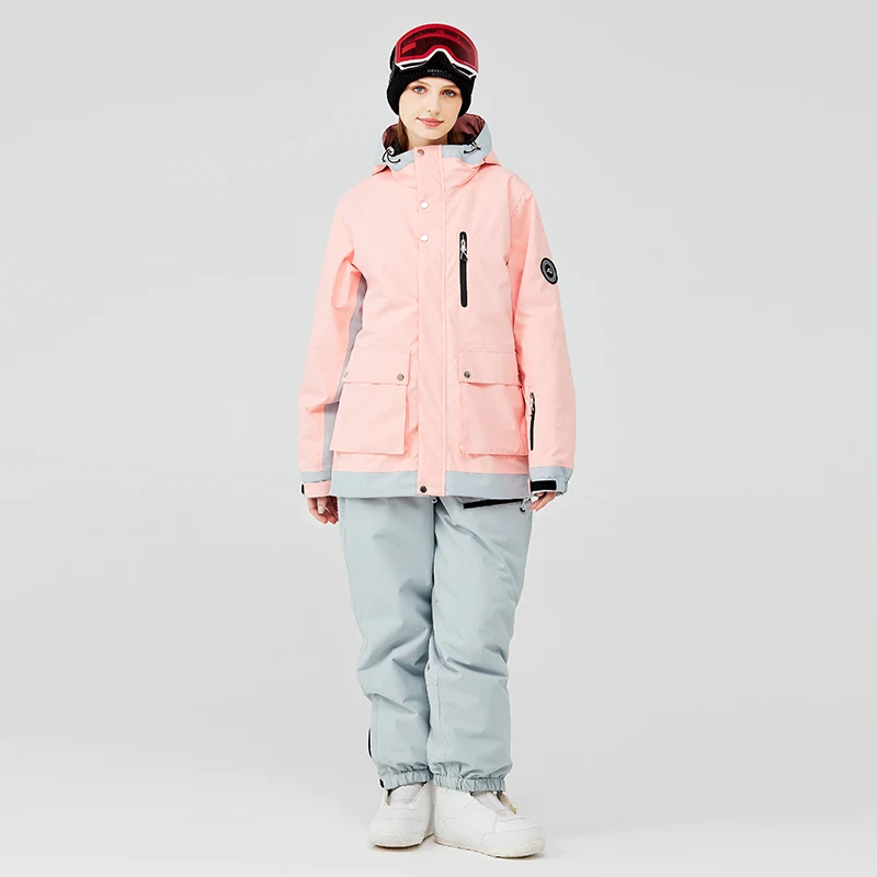 ملابس بدلة ثلج للرجال والنساء، ملابس شتوية مقاومة للماء، وزرة التزلج والتزلج على الجليد، أطقم سترة وبنطلون على الجليد #3