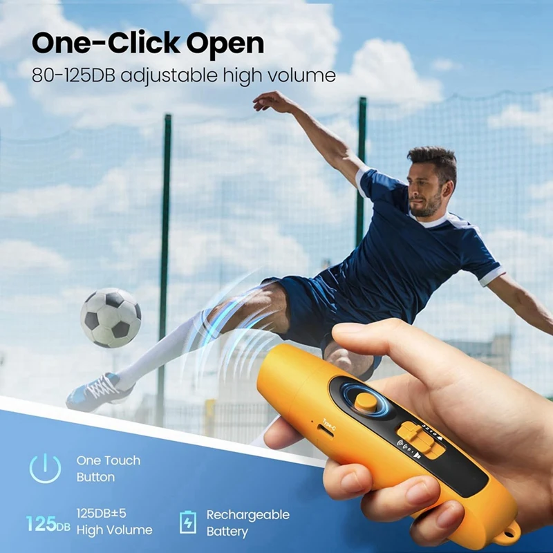 Peluit Elektronik dengan Pengisi Daya USB, untuk Guru Pelatih Wasit, Peluit Berkemah Permainan Olahraga Luar Ruangan dengan Tali Penyandang