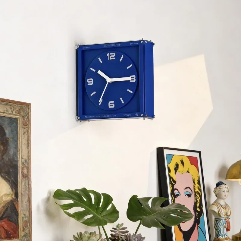 Double-sided Silent Wall Clocks No Drilling Required Low Power Wall Clocks Retro French Style Minimalist Elegance Home Decor