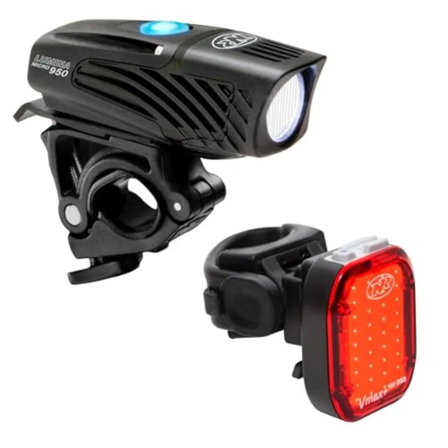 

Lumina Micro 950 Front Bike Light/Vmax+ 180 Rear Bike Light Combo Pack - USB Rechargeable Water-Resistant LED Bicycle Lights