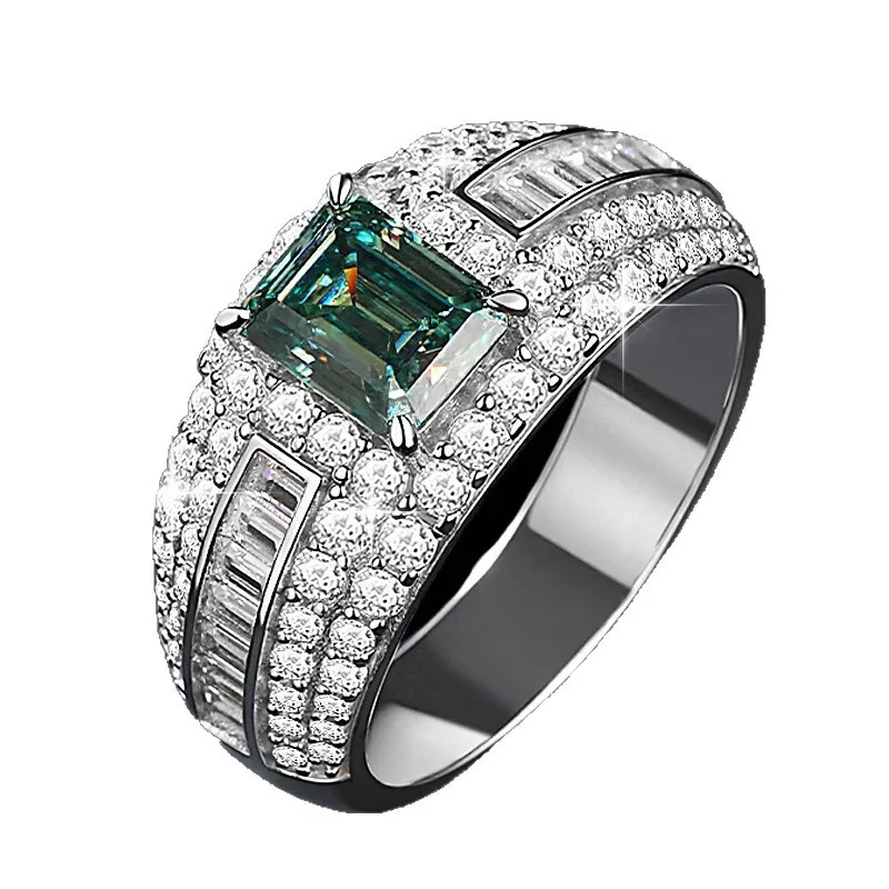 

Butterflykiss классический деловой стиль S925 стерлингового серебра мужские кольца модные муассанитовые вечерние свадебные обручальные кольца ювелирные изделия