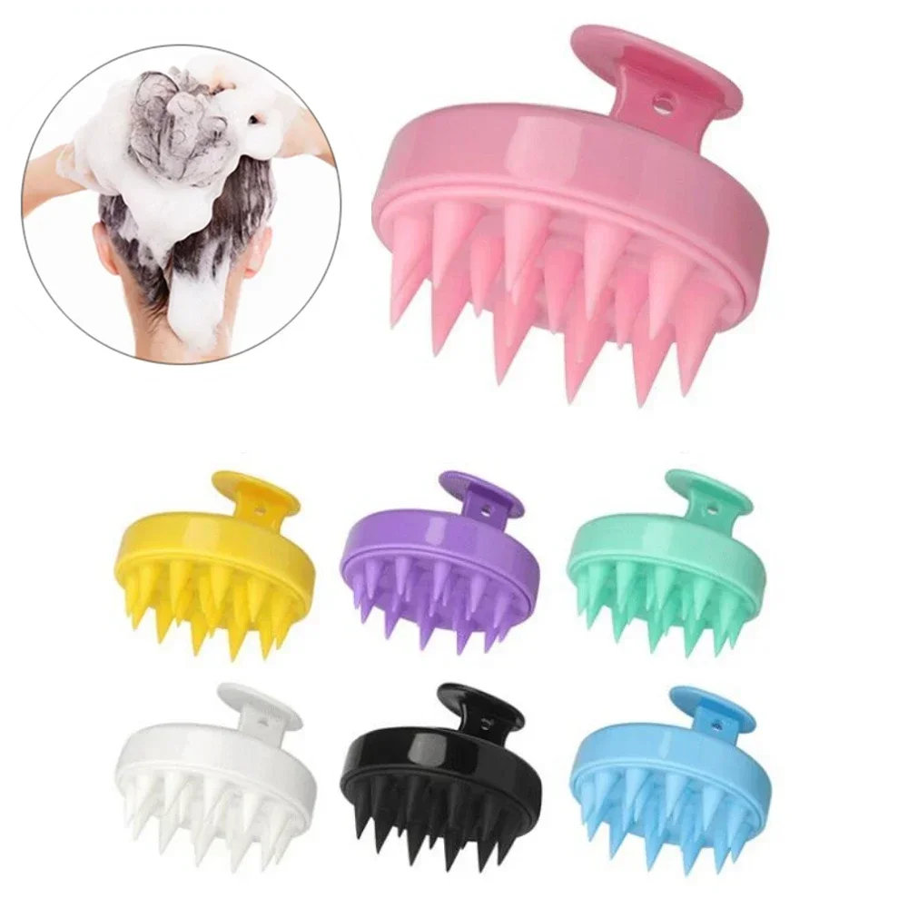 1 cepillo de champú de silicona, peine para masaje del cuero cabelludo, peines para lavado de cabello, masajeador corporal para cabeza, cepillos