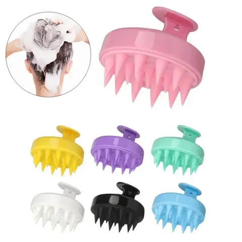1pc 실리콘 샴푸 브러시 두피 마사지 빗 헤어 빗 머리 바디 마사지 목욕 샤워 브러쉬 살롱 미용 도구