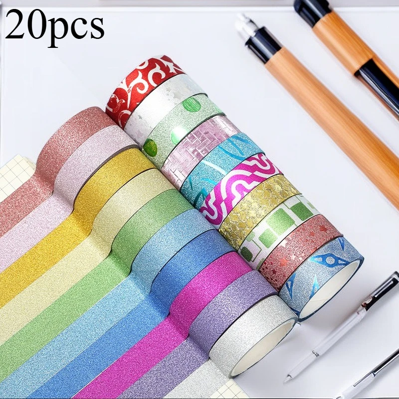 conjunto-de-20-fitas-washi-com-padrao-de-glitter-fita-decorativa-brilhante-multicolorida-diy-para-diario-scrapbook-e-artesanato