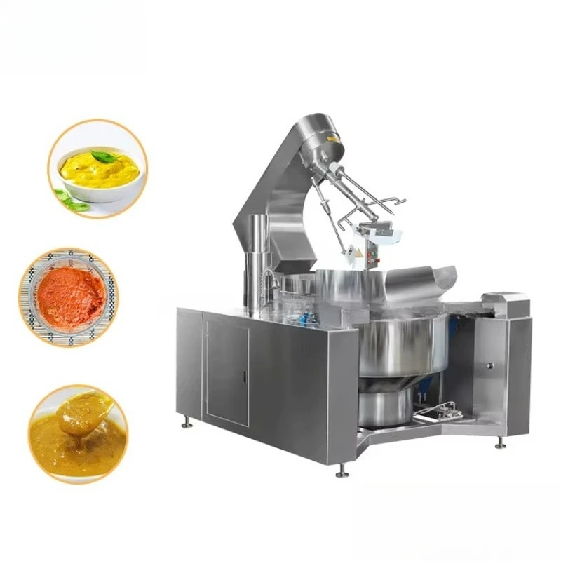 2023 New Design Large Industrial Automatic Mixing Sugar Curry Paste Chili Sauce Cooking Mixer Machine