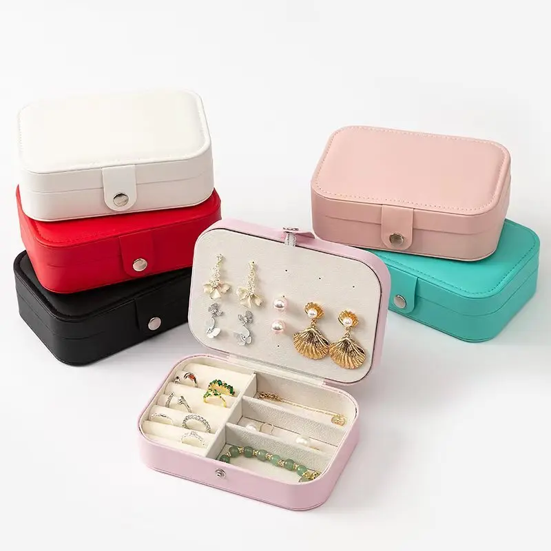 Simple High-End Earrings Necklace Ring Double-Layer Portable Antioxidant Jewelry Storage Box