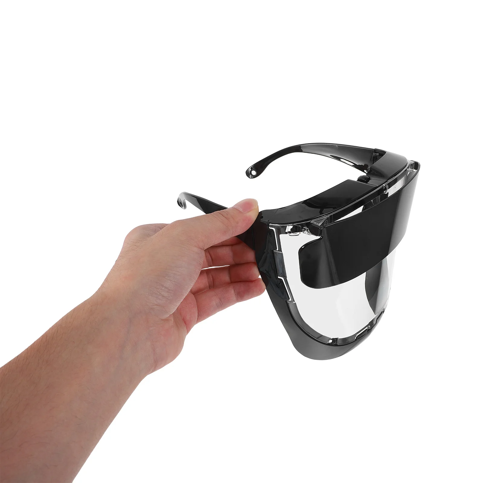 قناع وجه لحام خفيف الوزن، درع أمان كامل، تصميم خطاف الأذن، قناع طحن شفاف مضاد للرش للبناء #1