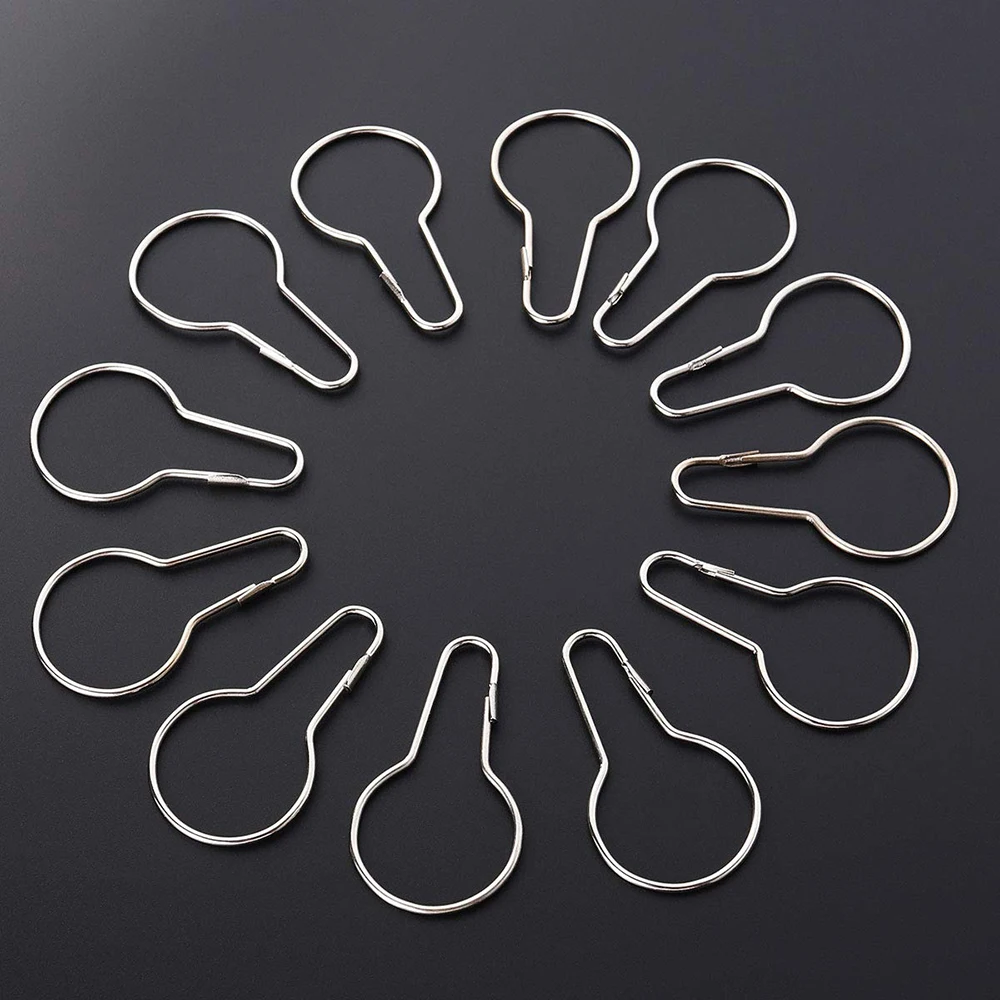 Universal Metal Bathroom Curtain Hook Buckle Hanger Shower Curtain Hook