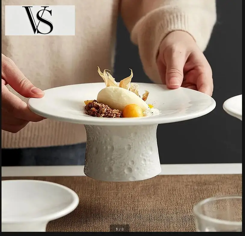 Serving Bowl Plates Dessert Fruit Trays Snack Dim Sum Decorative Ceramic White Dinner Plate Refreshment Tray