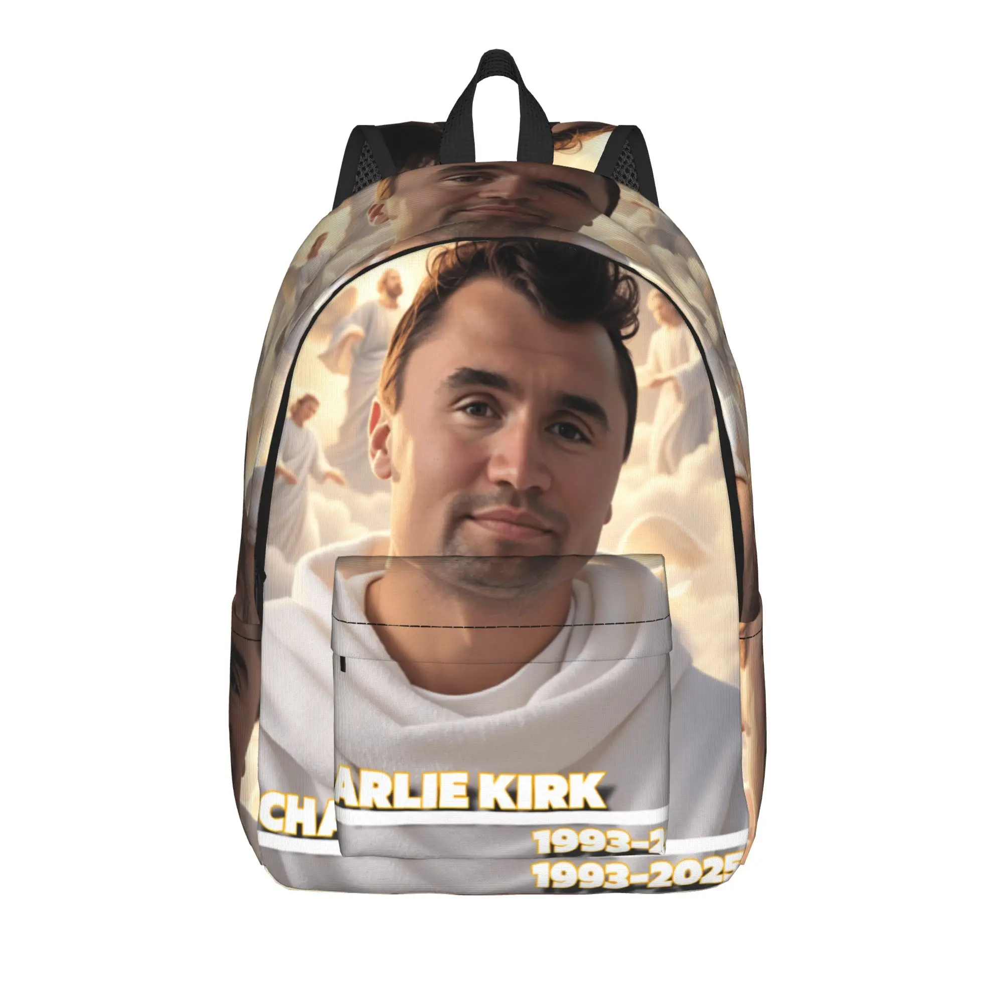 Charlie Kirk Angelic Advocate  Backpack  Daily Backpacks Women Men Designer Big School Bags Casual Rucksack