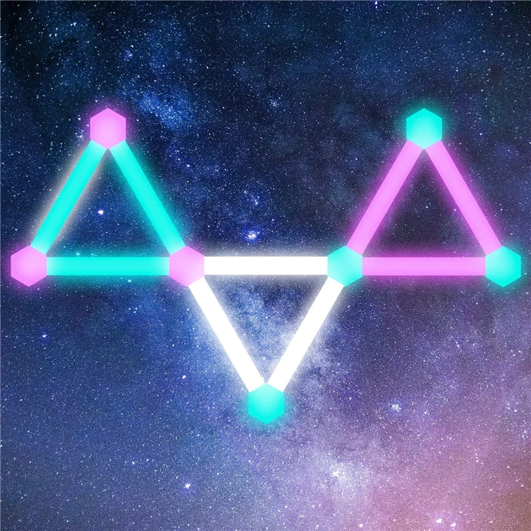 FUNN016 RGB Smart Constellation Wall Lights Multicolor Segmented Control Game Music Sync AlexaGoogle Assistant LED Bars