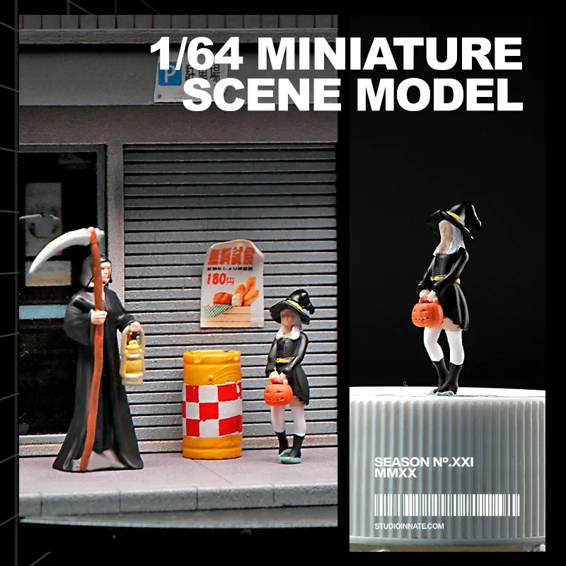 1:64 anime halloween mini boneca figura modelo em miniatura fotografia adereços modelo de cena diy mesa areia paisagismo ornamento presente