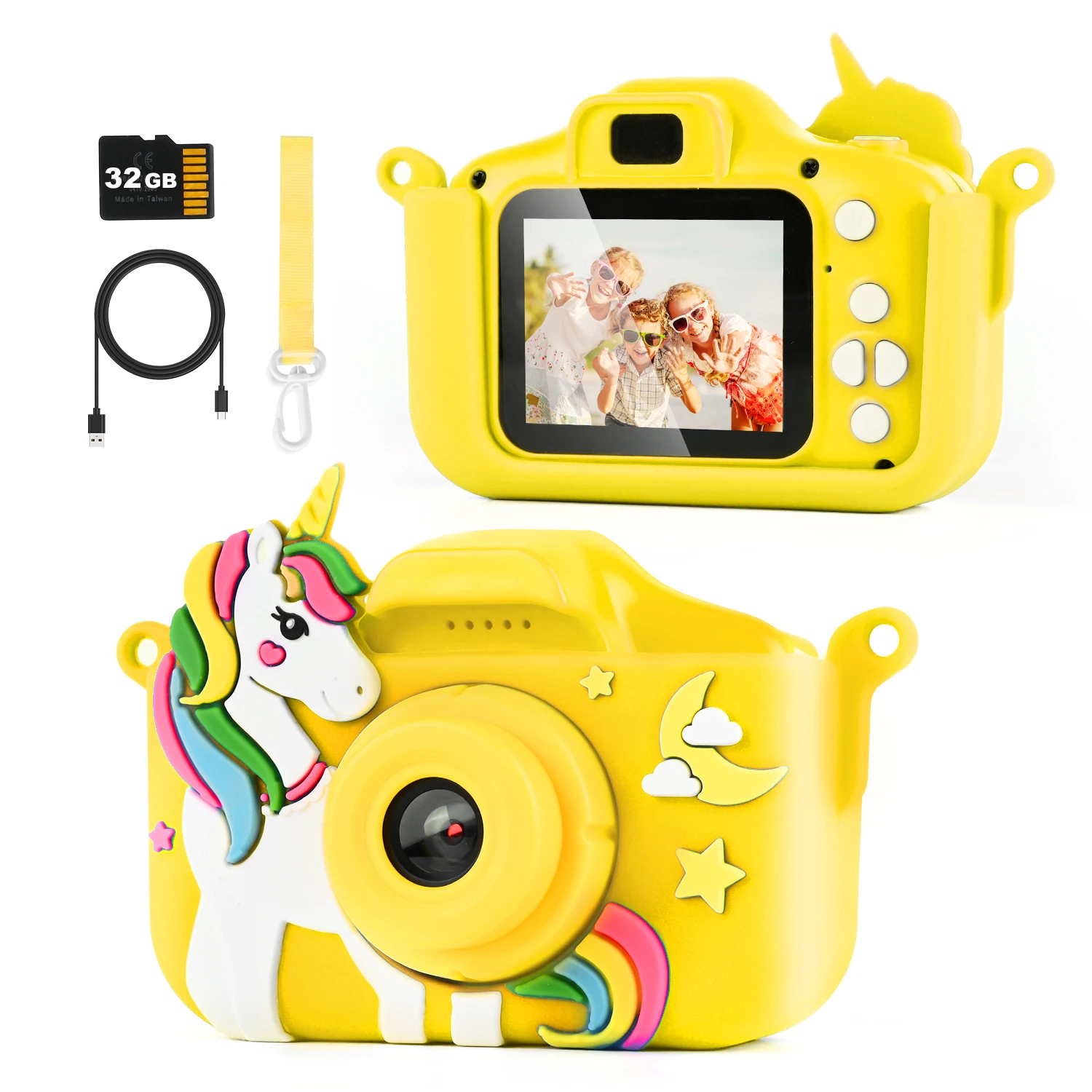 Cámara para niños Cámara para niños HD 1080P con pantalla de 2,0 pulgadas Tarjeta SD de 32 GB, Regalos para máquinas fotográficas para niños 3 4 5 6 7 años para niños y niñas