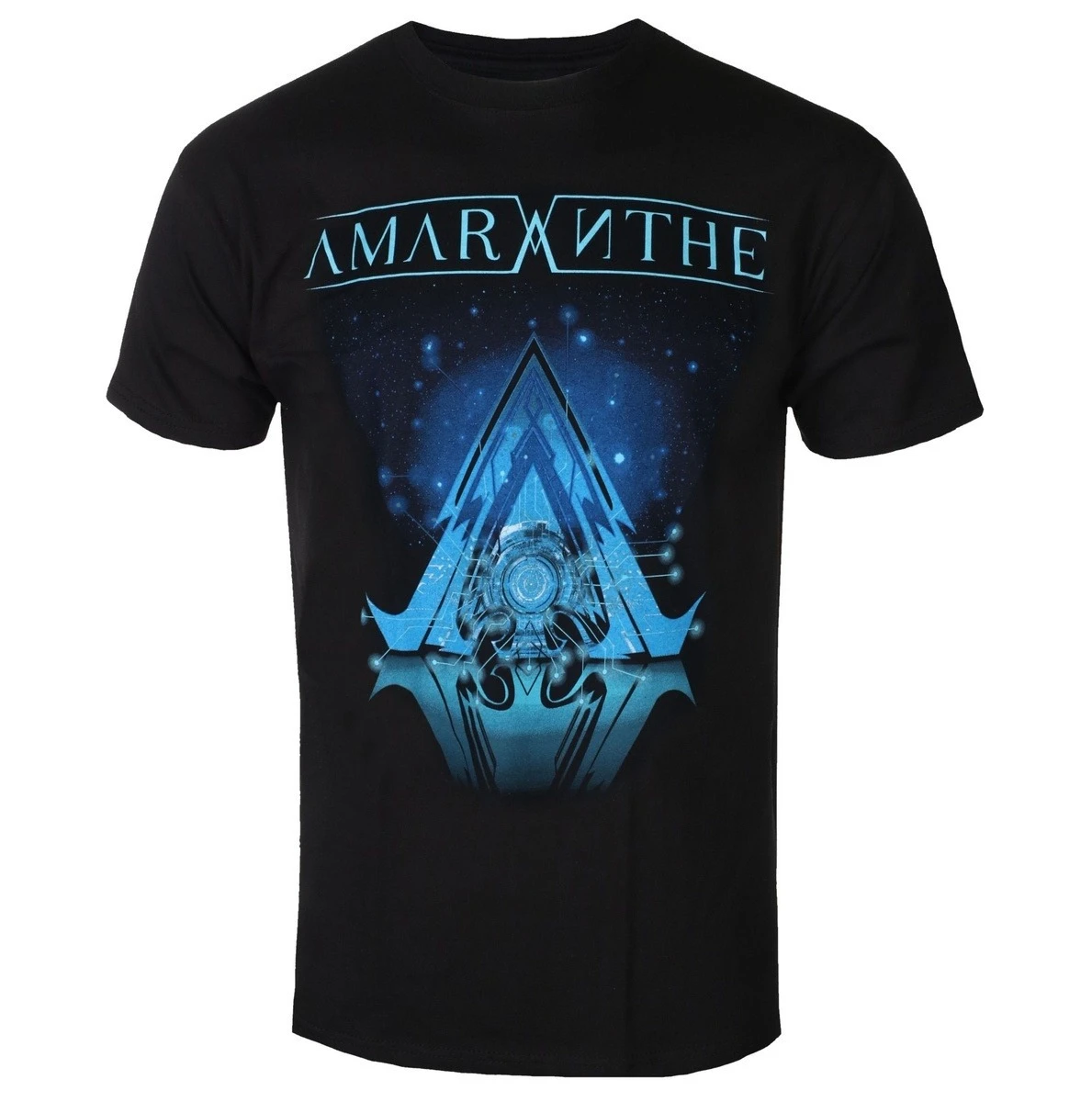 Amaranthe Cyber Triangle Logo Print Baumwoll-T-Shirt Modern Metal Band Unisex Kurzarm-T-Shirt