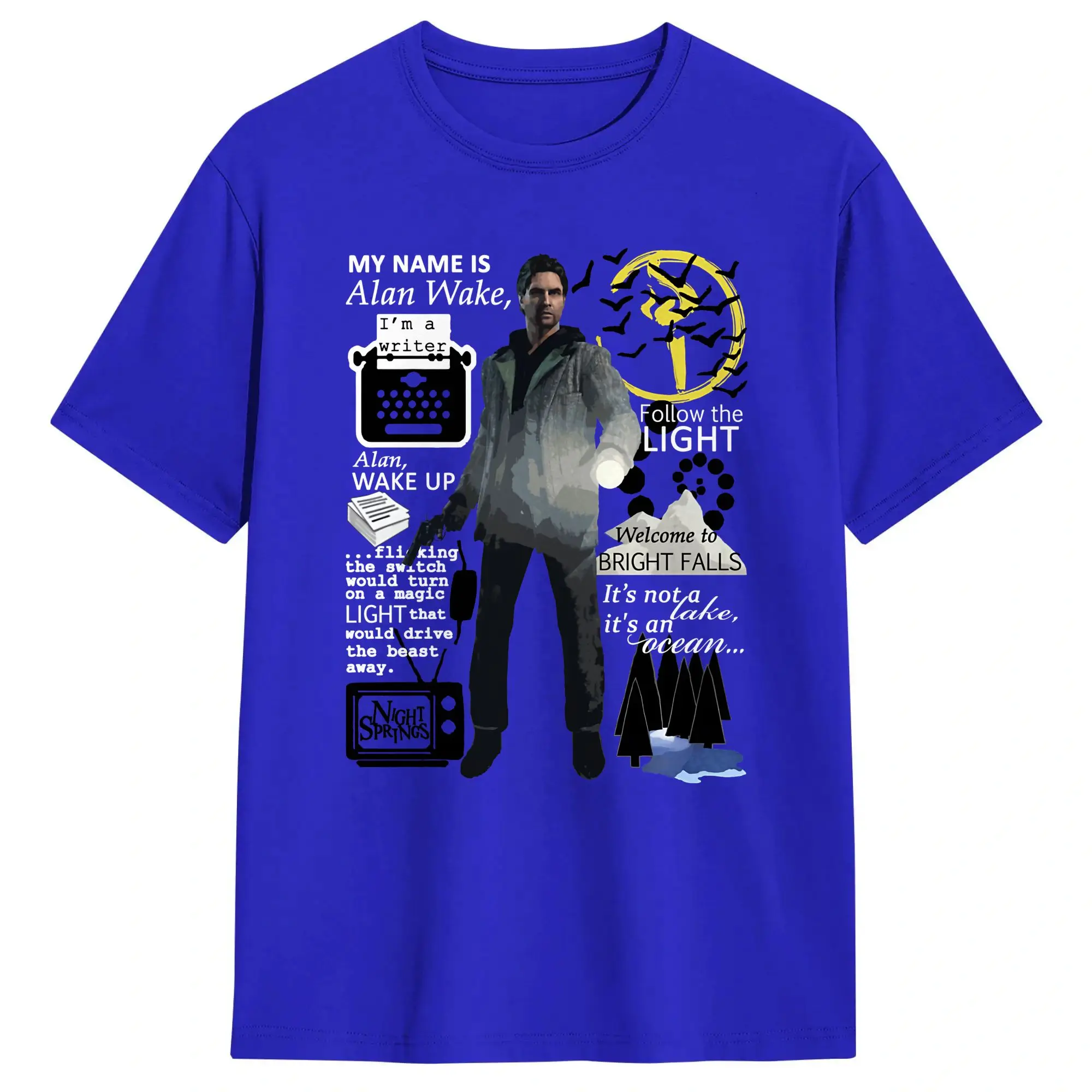 Alan Wake T-Shirt Summer  Hip Hop T Shirts Pure Cotton O Neck Oversize Tees Short Sleeve Streetwear Tops