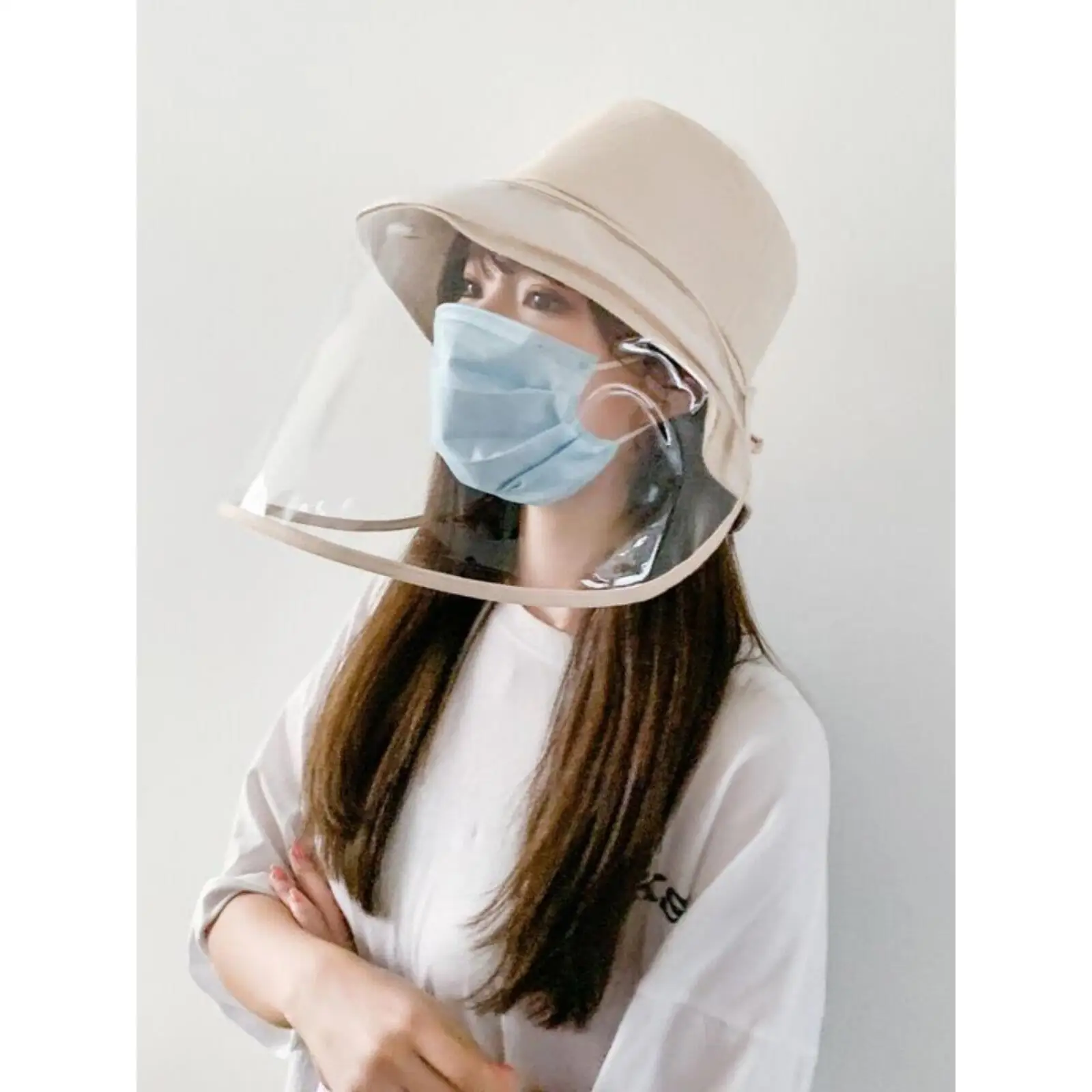 Oil-proof Kitchen Hat Women's Men's Cooking Fry Face Cover Flat Brim Fisherman Cap Summer Travel Foldable UPF40+ Sunscreen