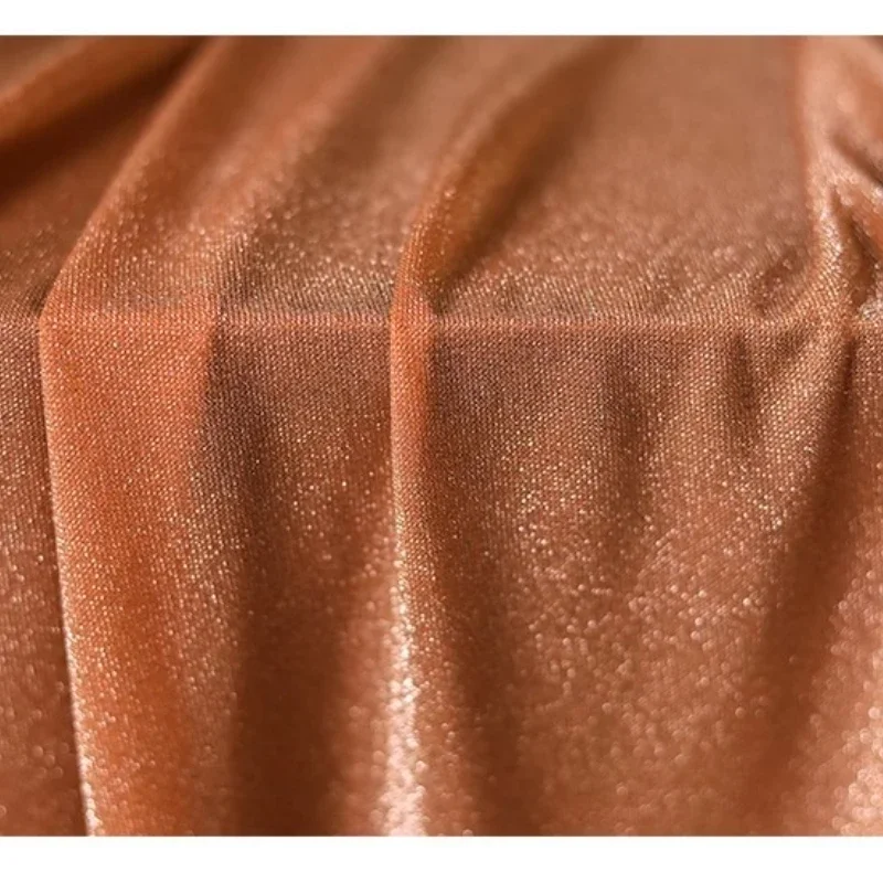 

Блестящая трикотажная ткань с мягким драпированным градиентом для свадебных платьев, полиэстер, ткань на метр, для пошива одежды, рукоделия