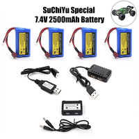 HRB Lipo Battery 2S 2500mah  7.4V for SCY 16103 16102 16101 JJRC Q130 RC Car  RC Parts Lithium Battery  AA Battery  14+y