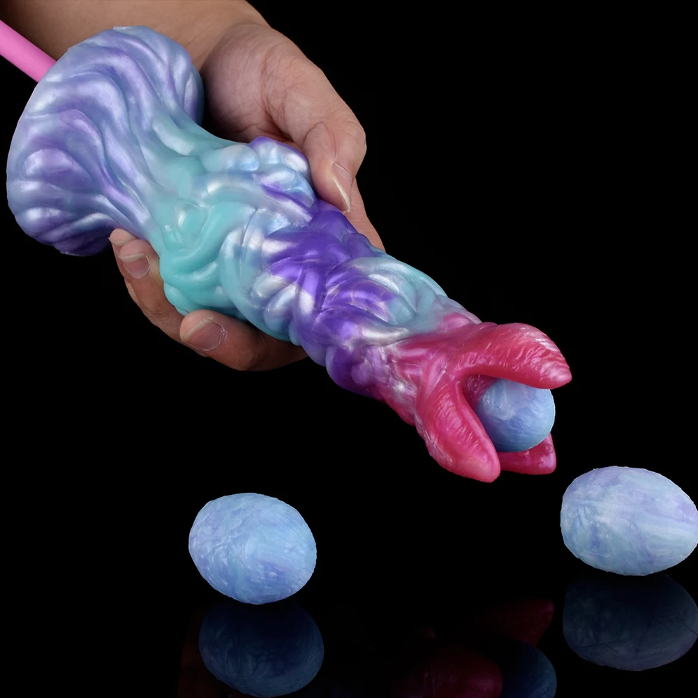 COLMISS-Ice Dragon Dildo Hand Push Dildo, Lay Ovipositors Ovos, Bolas Vaginais, Molde De Ovo De Gelatina, Plug Anal Oco, Brinquedos Sexuais