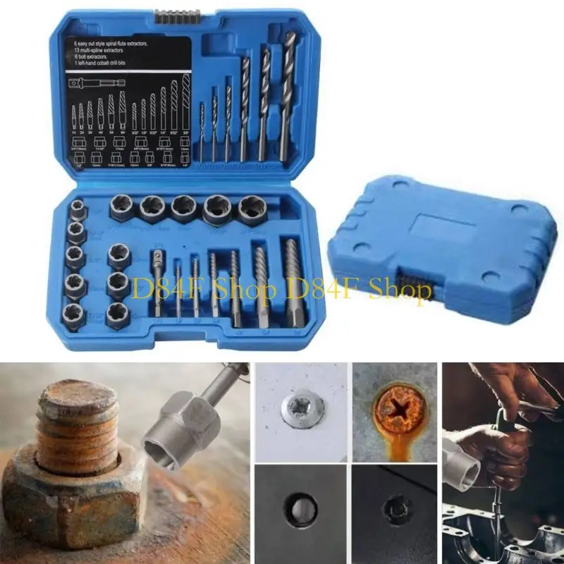 D84F Heavy Duty Bolt Extractor Nut Removal 26 Tool Alloy Steel Construction Hexagonal Shank Adapter Precise Drill Bit Inc