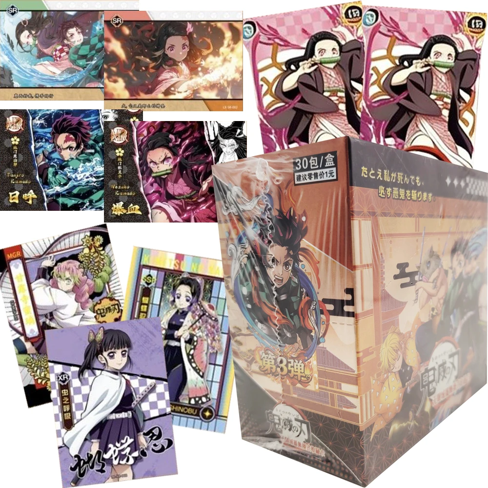

Wholesale Demon Slayer Collection Cards Hot Blooded Anime IP Comic Storyboard Cool Character Battle UR Cards Family Table Toys