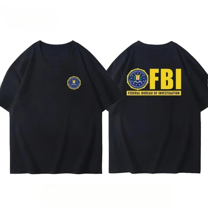 Fbi Agent movie printed men's t-shirt fashionable and trendy comfortable and loose pure cotton round-neck short-sleeved t-shirt
