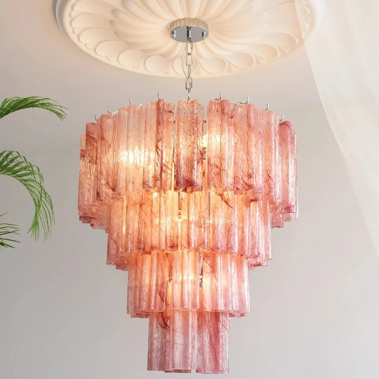 Luxuriöser Glas-Kronleuchter Wohnraumdekoration Hängende Pendelleuchten für Esszimmer Schlafzimmer Französische Deckenleuchter Wohnzimmer