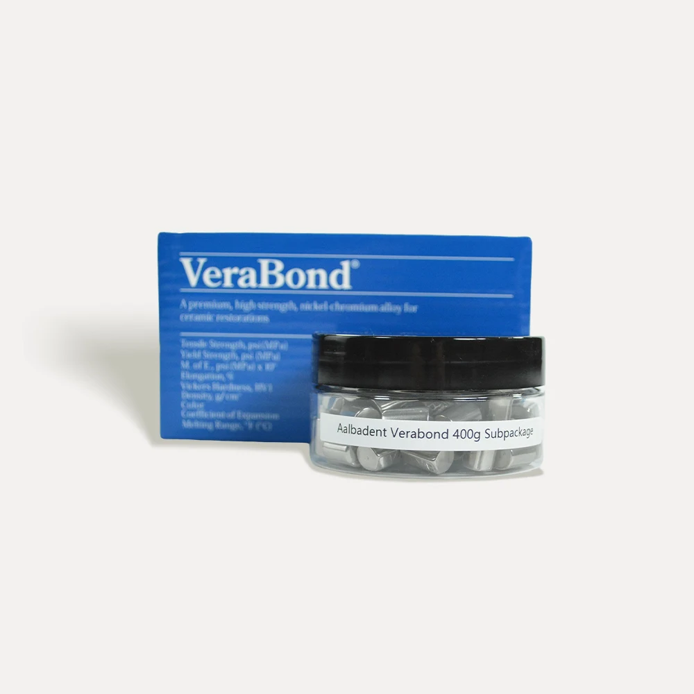 Wissden 400g Vera Bond Ni-Cr-Be stop materiał laboratorium dentystyczne nikiel chrom podstawa ceramiczna Aalbadent Verabond 400g podopakowanie