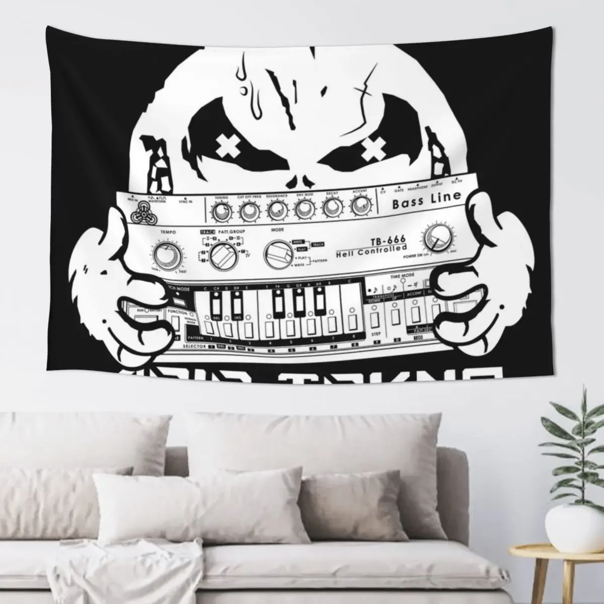 acid tekno (no color version) Tapestry Wallpaper Bedroom Decoration Bedroom Deco Tapestry