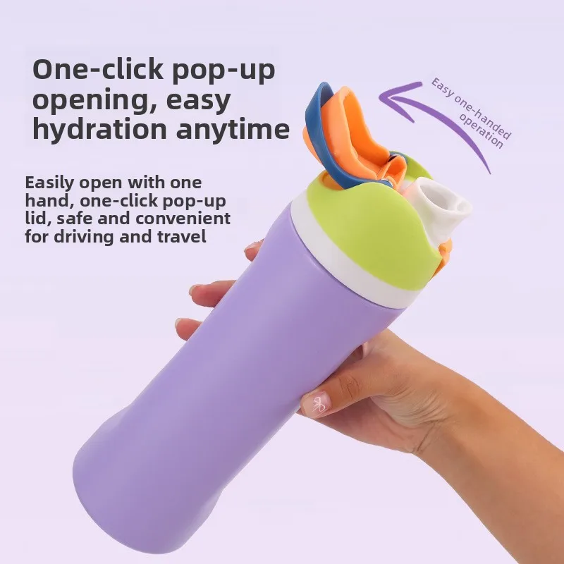 

Large Capaci Fitn Sports Stainl Steel 304 Insulated Water Bottle St Fruit Cup with Handle ron Color Cup