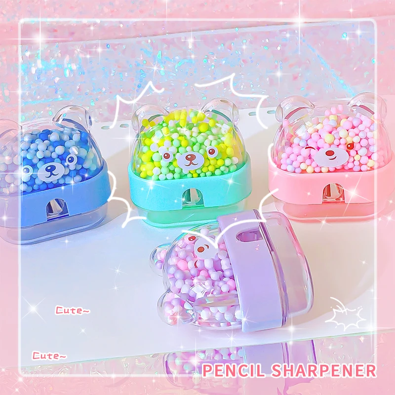Office supplies kawaii stationery items school useful aesthetic School supplies cute bear pencil sharpener kids stationery