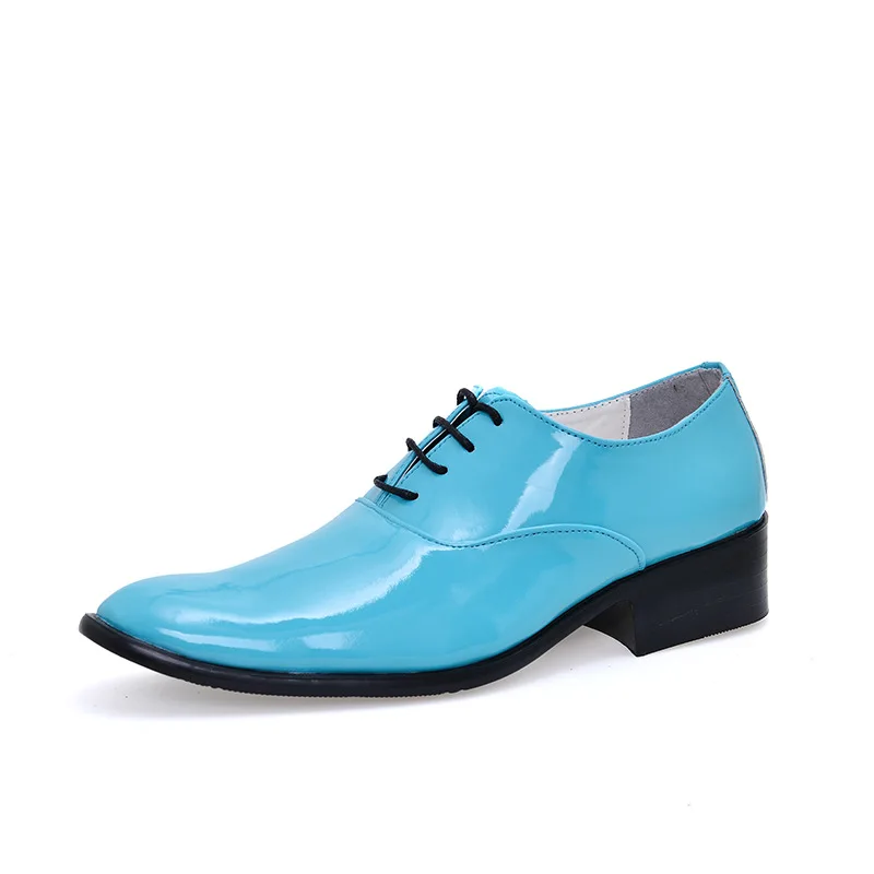 Männer Kleid Schuhe High Heel Lack leder Schuhe Aufzug Schuhe spitzen Zehen formelle Schuhe für Mann Luxus Hochzeits feier männlich Oxfords