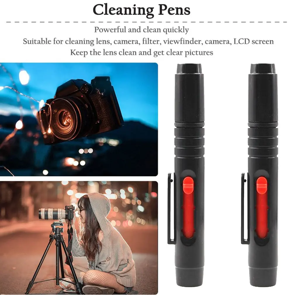 1PC 3 in 1 Kit Lens Cleaning Pen with Retractable Soft Brush for DSLR Cameras and Sensitive Electronics Optics Cleaning Tool