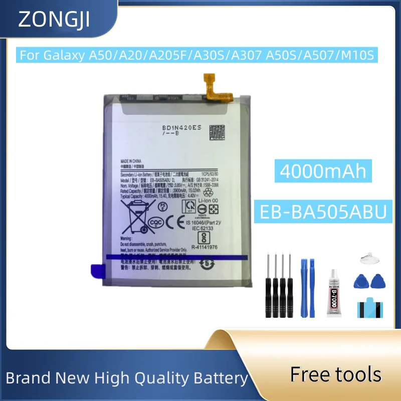 بطارية جديدة EB-BA505ABU بطارية 4000mAh لبطارية الهاتف A50/A30/A20/A205F/A30S/A307 A50S/A507/M10S + أدوات مجانية