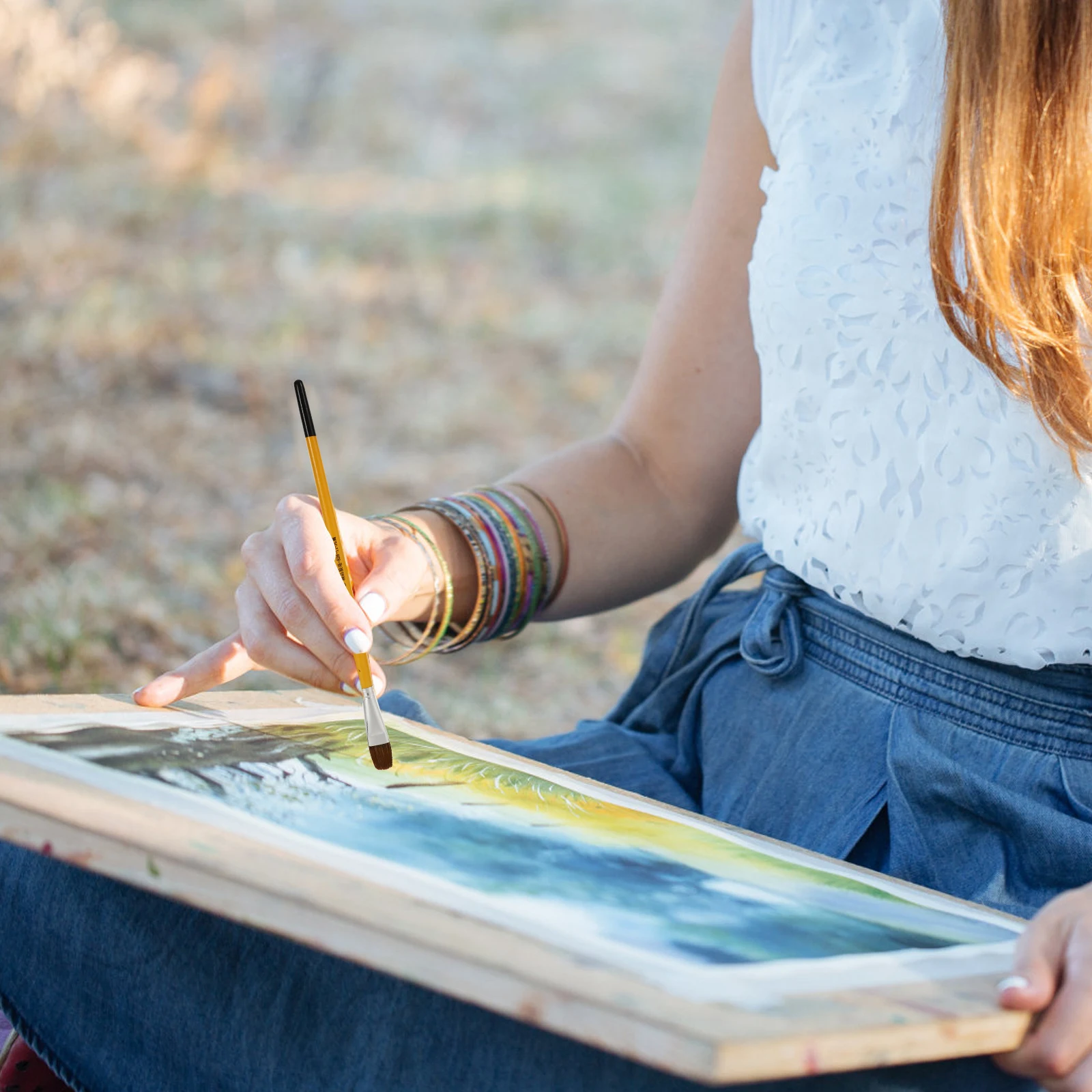 مجموعة فرش رسم مكونة من 6 قطع أدوات رسم زيتي للفنانين والطلاب فرش فنية متعددة الوظائف لألوان مائية من الأكريليك الغواش