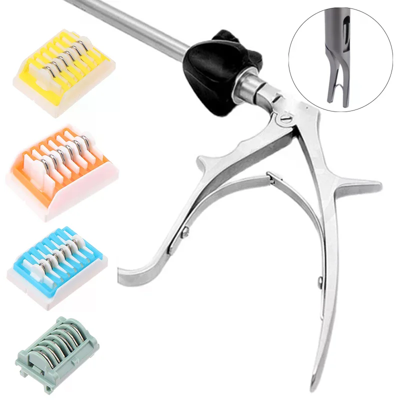 6pcs/row Medical Titanium Clamp Titanium Vascular Blocking Laparoscopic Surgical Instrument Endoscopic Open Abdominal Titanium