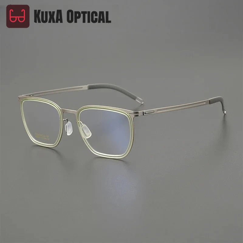 Monture de lunettes ultra-fine en acétate et titane pour femmes et hommes, lunettes haut de gamme, verres de prescription, myopie, presbytie, monture progressive