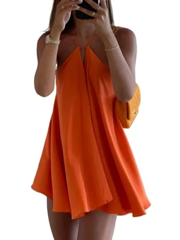 Sexy Party Off Shoulder Dresses 2025 Women's Elegant Sleeveless Hollow Out Beach Dress Backless High Street Lady Summer Vestidos 6