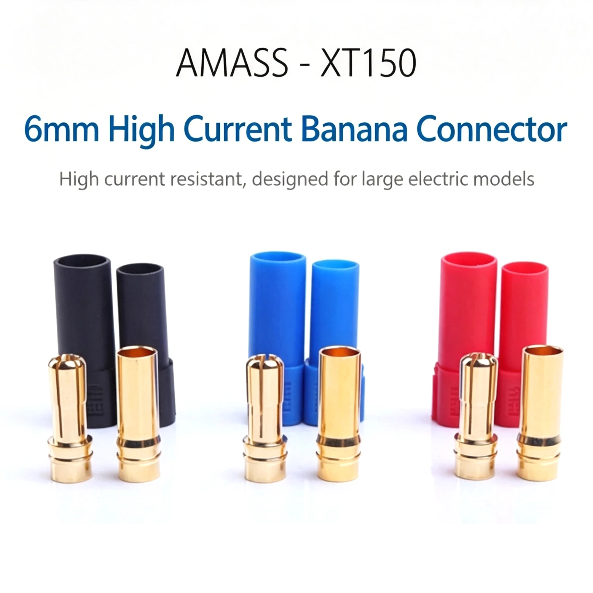 Banana Plug - Authentic Amass XT150-M/F gold-plated plug 120A