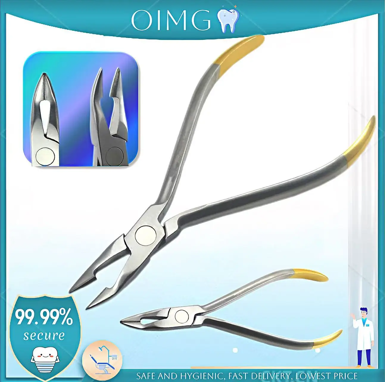 

1PCS Dental Pliers Stainless Steel Orthodontic Pliers with Plier Tip Dental Arch Bending Forceps Dental Lab Tool