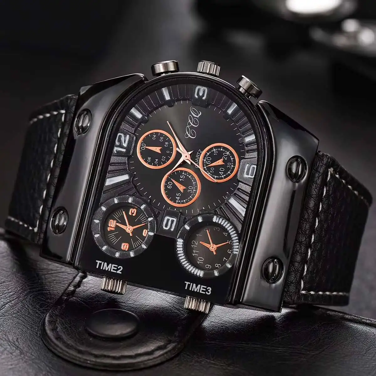 Luxury Large Dial Men's Quartz Watch Casual Leather Strap Men Sports Watches Clock Gift Reloj Hombre