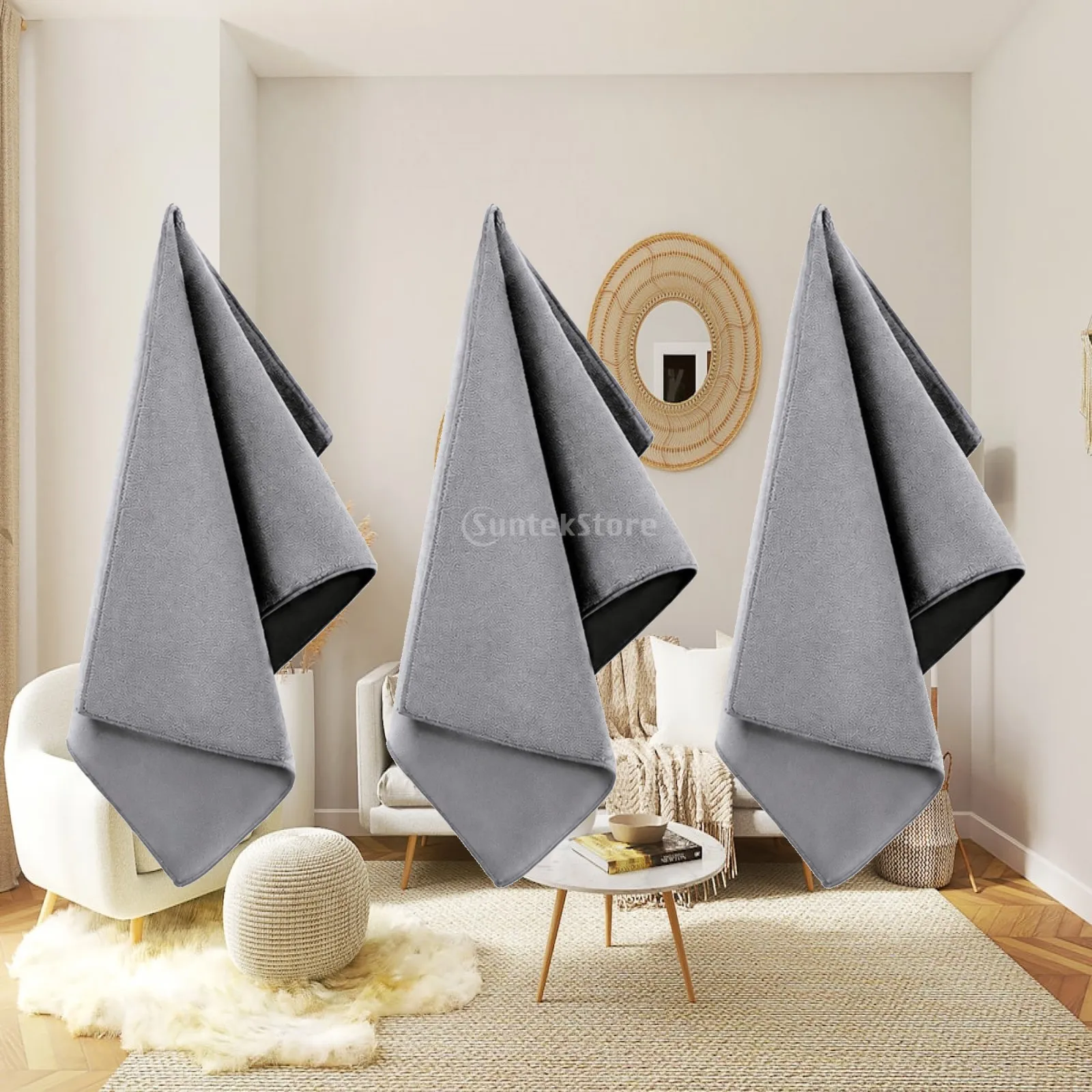 3 Pieces Automotive Microfiber Cleaning Towel Scratch without Suede and Coral Fleece Microfiber Towel Two-sidedSided