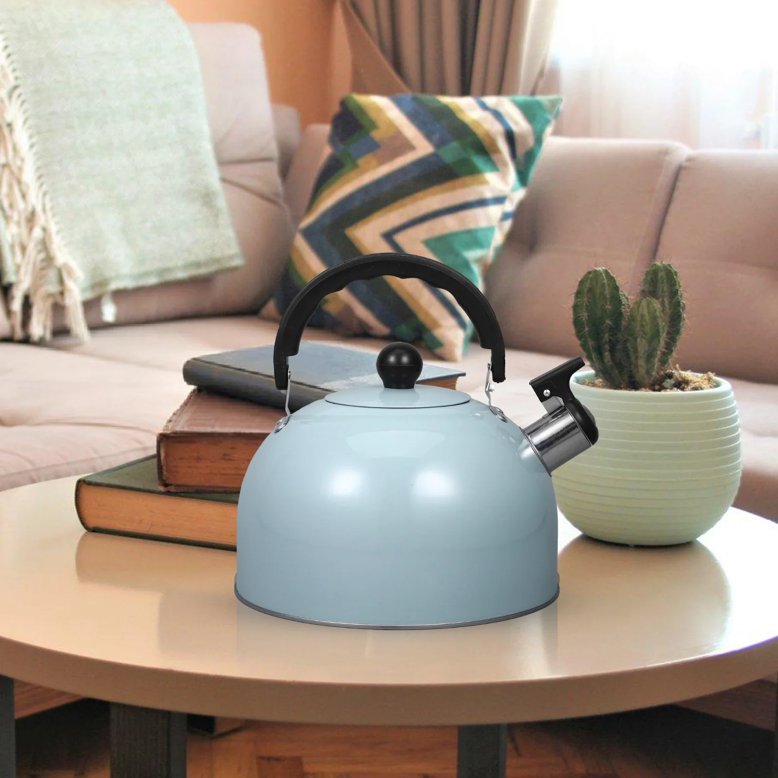 

Stainless Steel Whistling Kettle Easy Clean Portable Metal Tea Pot Hot Water Boiler Kitchen Whistle Sounding Pot