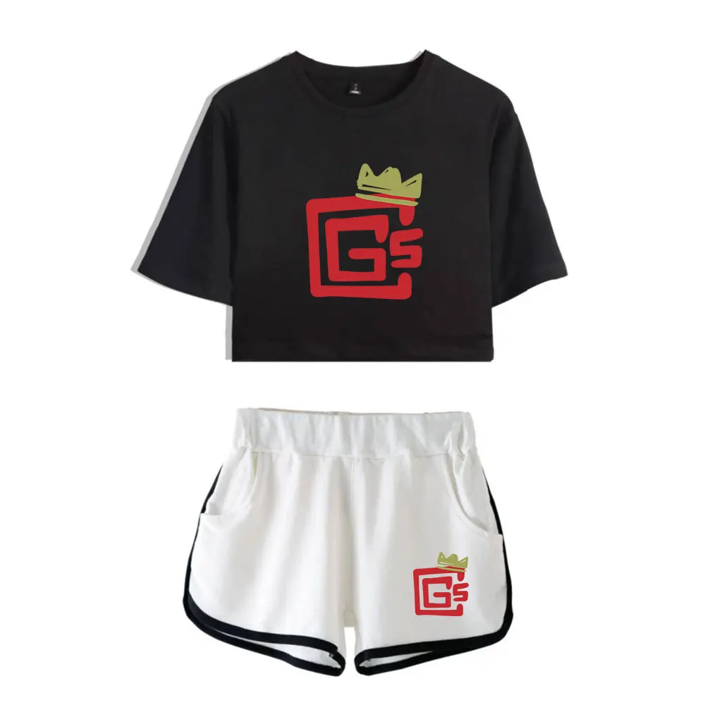 CG5 Lonely King Vintage 90s logo Merch Tops Fashion Two Piece Set Shorts+Lovely TShirt Streetwear Harajuku Outwear