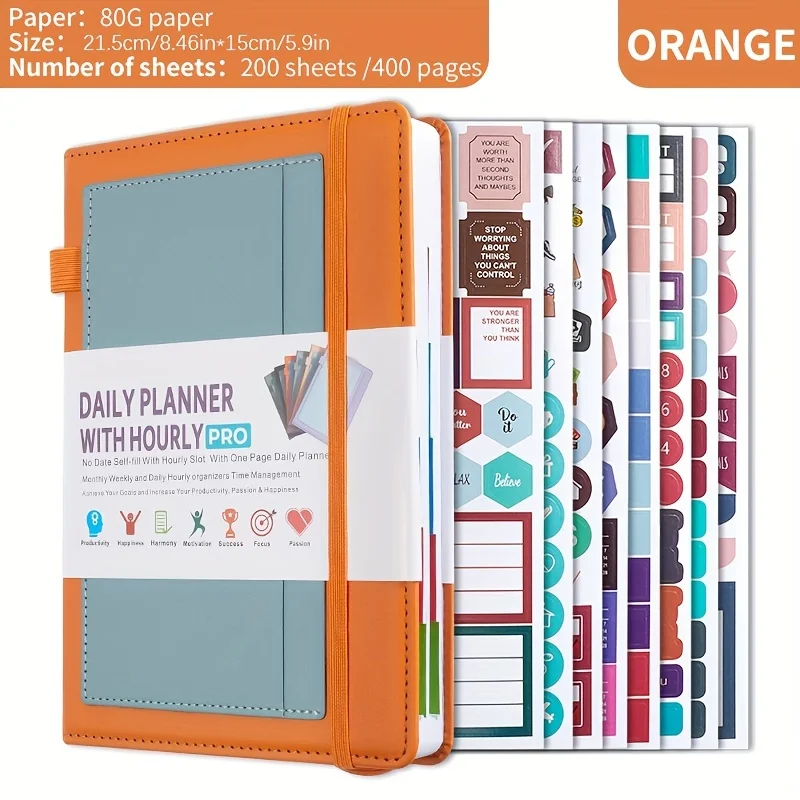 1pc Daily Planner Appointment Book To-do List And Notebook For Goal Achievement A5 Size Undated And Duration 1 Year