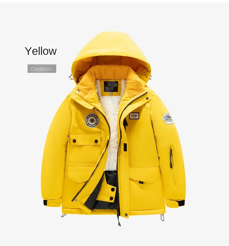 Non Set -30 Degree Children's Outdoor Thick Waterproof, Windproof, Warm, Individual Kids Ski Pants, Individual Kids Ski Suit